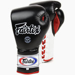 Guantoni Fairtex PRO Training Mexican Style BGL7 Nero-Bianco-Rosso con lacci