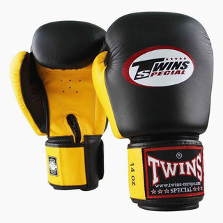 Rękawice do Muay Thai Twins Special BGVL3 czarno-żółty