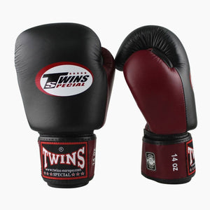 Rękawice do Muay Thai Twins Special BGVL3 Burgundy Black