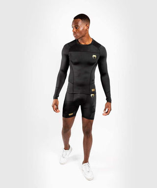 Rashguard Venum G-Fit Nero-oro maniche lunghe