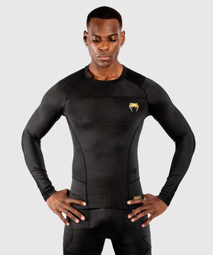 Rashguard Venum G-Fit Nero-oro maniche lunghe