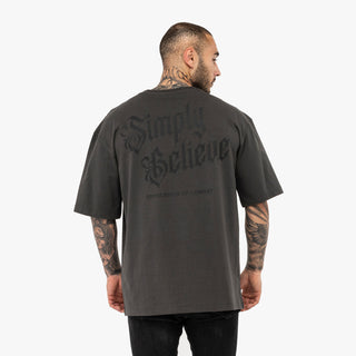 T-shirt Tapout Oversize Simply Believe Grigio-Combat Arena