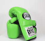 Rękawice bokserskie Cleto Reyes Professional CB2 Green Lime ze sznurówkami